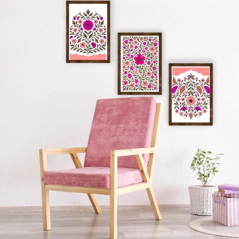 Indigo Petalcraft Paper Wall Painting With Frame - Brown media 3