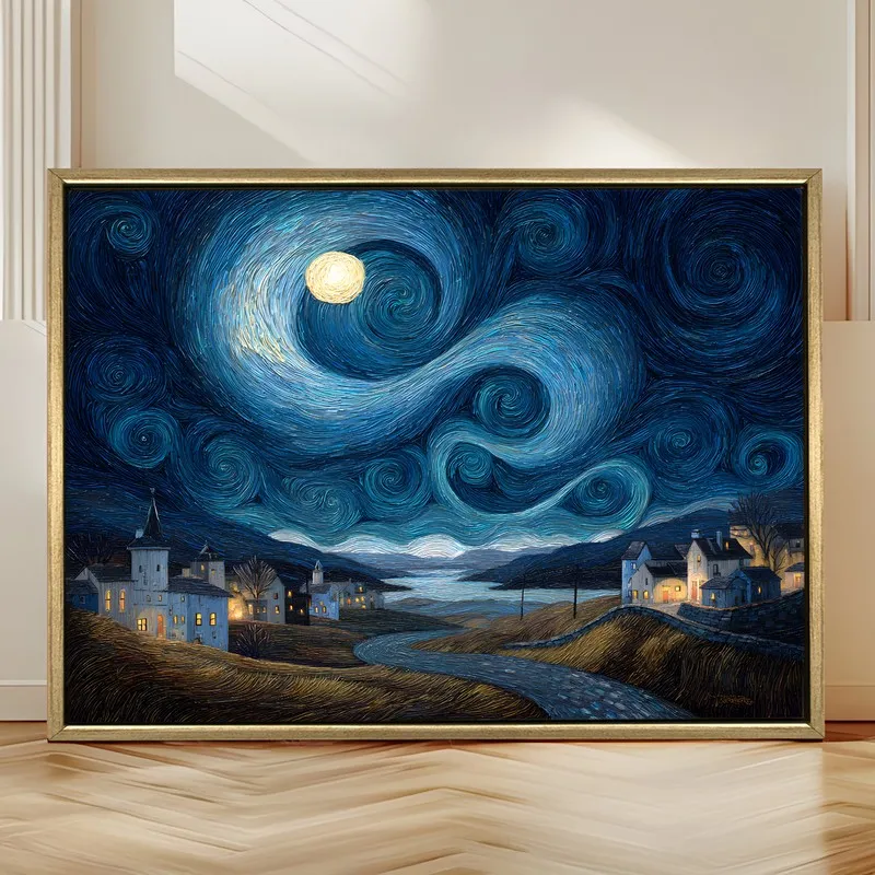 Ethereal Valley Canvas Wall Painting With Frame media 4