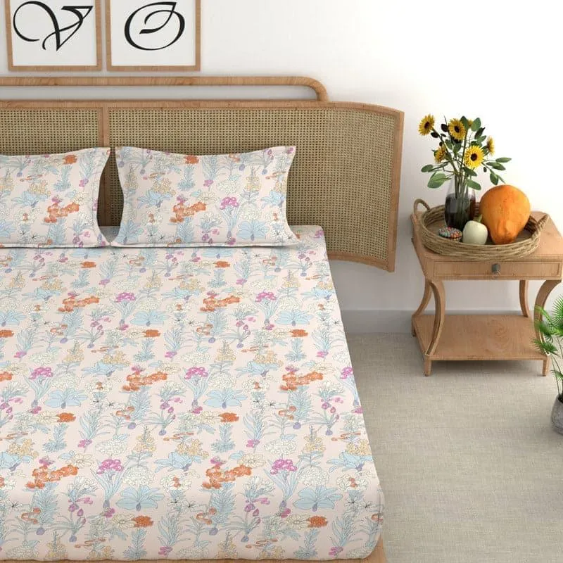Moira Floral Microfiber Bedsheet - 180 GSM media 4
