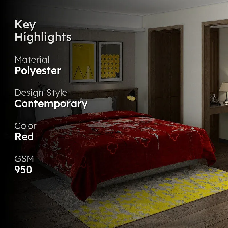 Monte Carlo Crimson Blossom Blanket - 950 GSM media 2