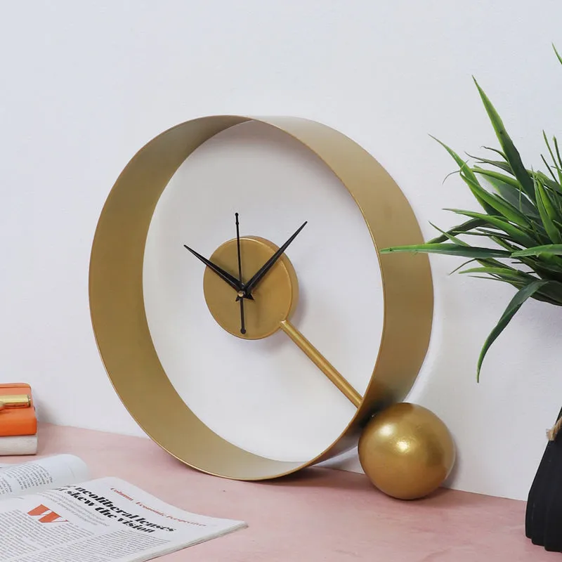 MonoTime Analog Table Clock - Gold media 3