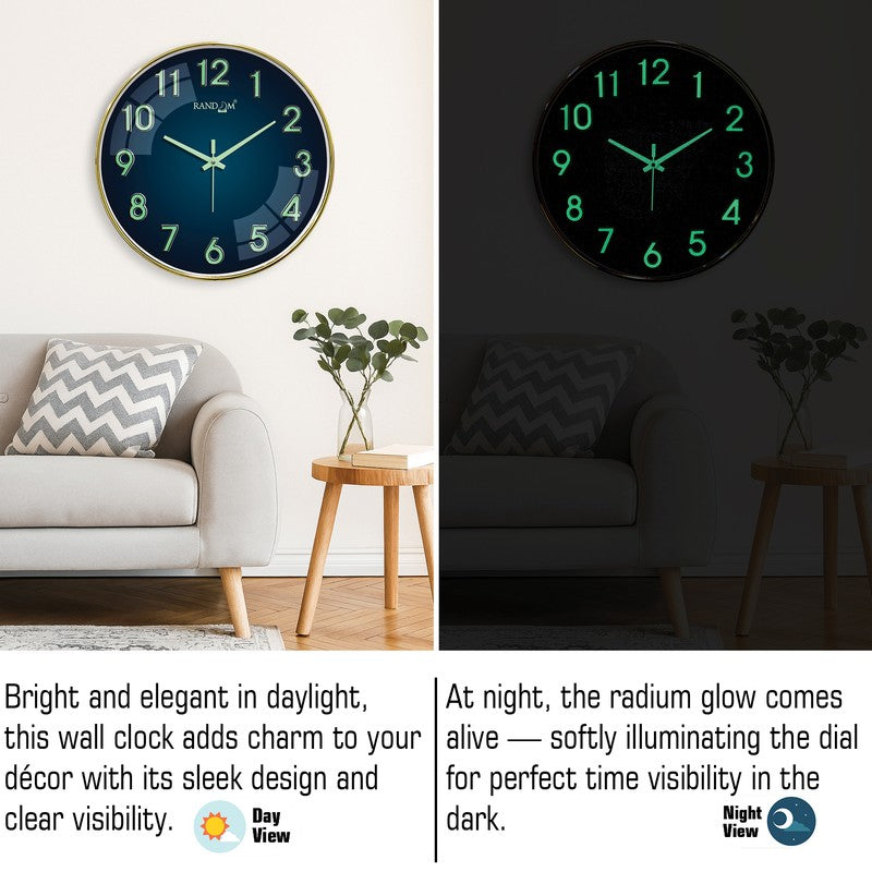 Elvric Round Modern Plastic Wall Clock - Blue media 5