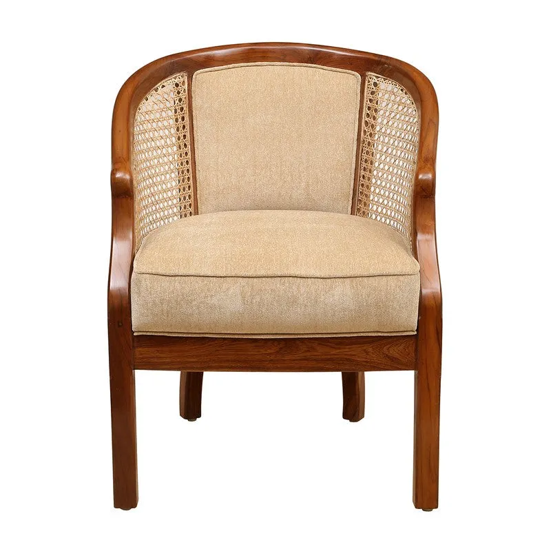 Dura Barrel Teak Wood Accent Chair media 4