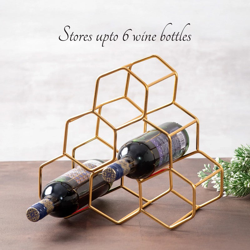 Hexa Nexa Wine Rack - Gold media 3