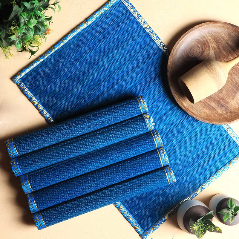 Eco Sip Bamboo Table Mat (Blue) - Set Of Six media 1