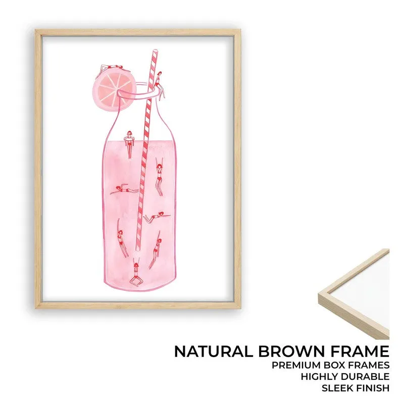 Summer Bloom Sip Archival Canvas Wall Art - Brown media 9