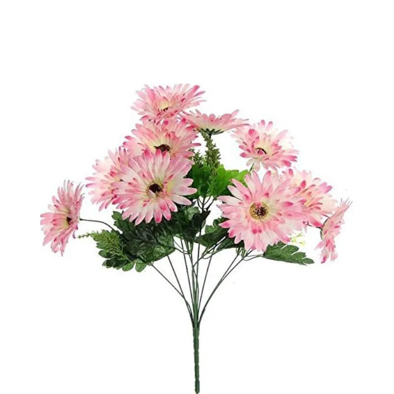 Faux Daisy Garabara Flower Bunch - Pink media 4