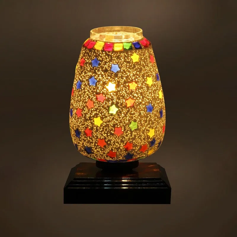 Novira Glass Table Lamp With Wooden Base - Multicolor media 7