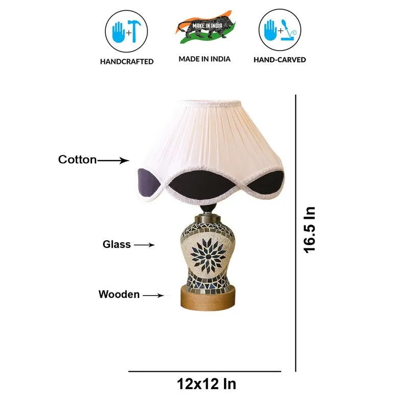 Floranira Arc Pleated Wooden Table Lamp - Multicolor media 9