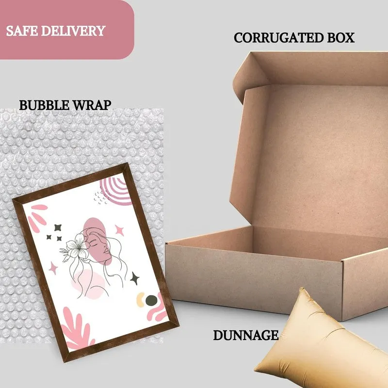 Pink Persona Paper Wall Painting With Frame - Brown media 8