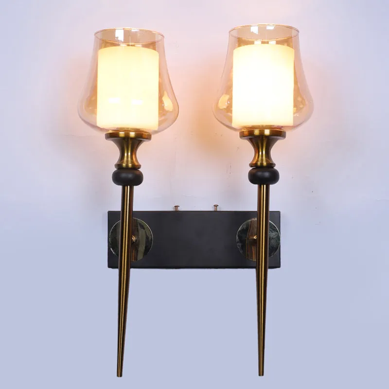 Alankrita Glass Shade Wall Lamp With Iron Base media 6