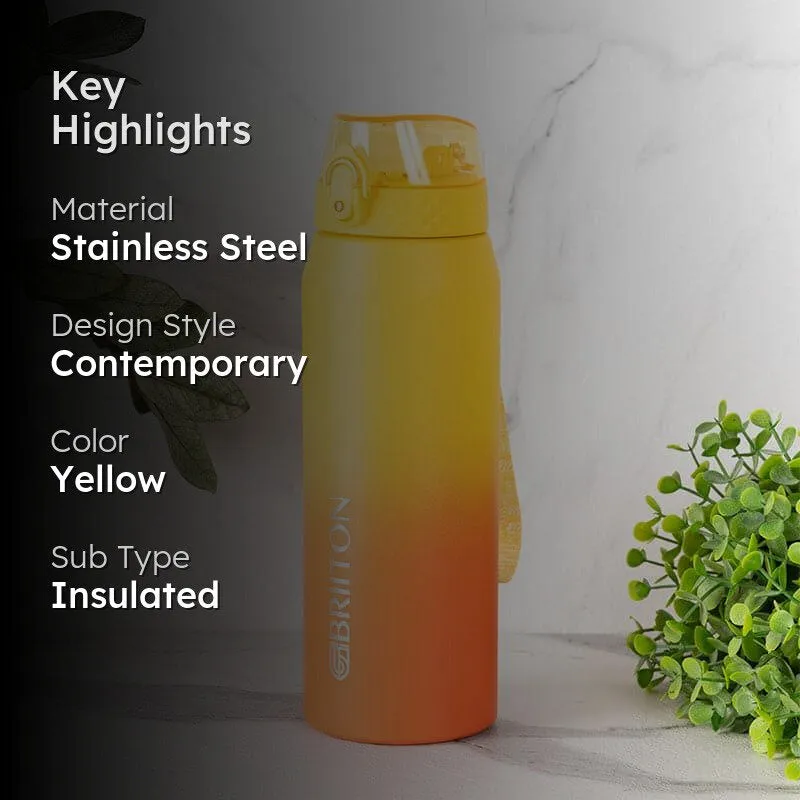 Quench Calm Hot & Cold Thermos Water Bottle (Yellow & Orange) - 750 mL media 2