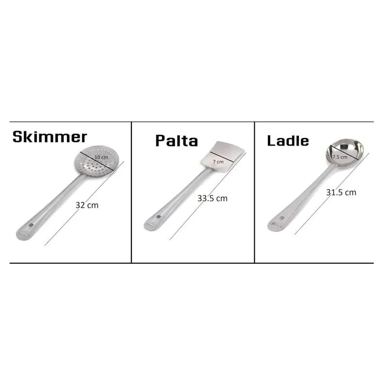Elegant Silver Stainless Steel Kitchen Utensil - Set Of Three media 6