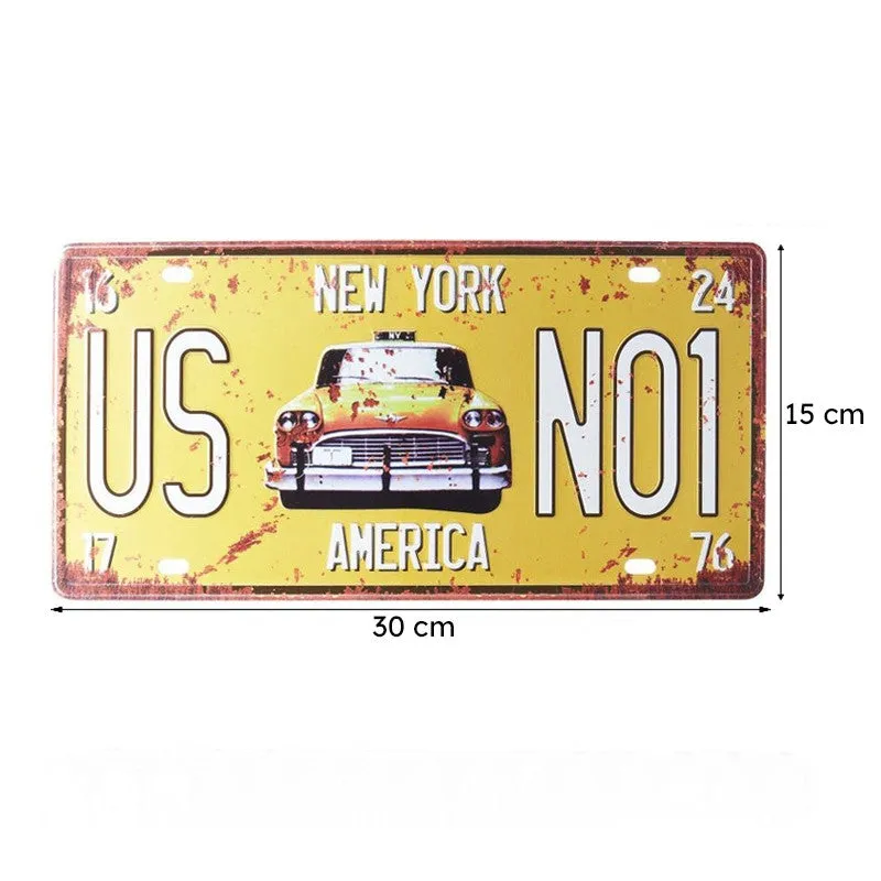 Taxi Us No1 Number Plate Metal Wall Accent media 8