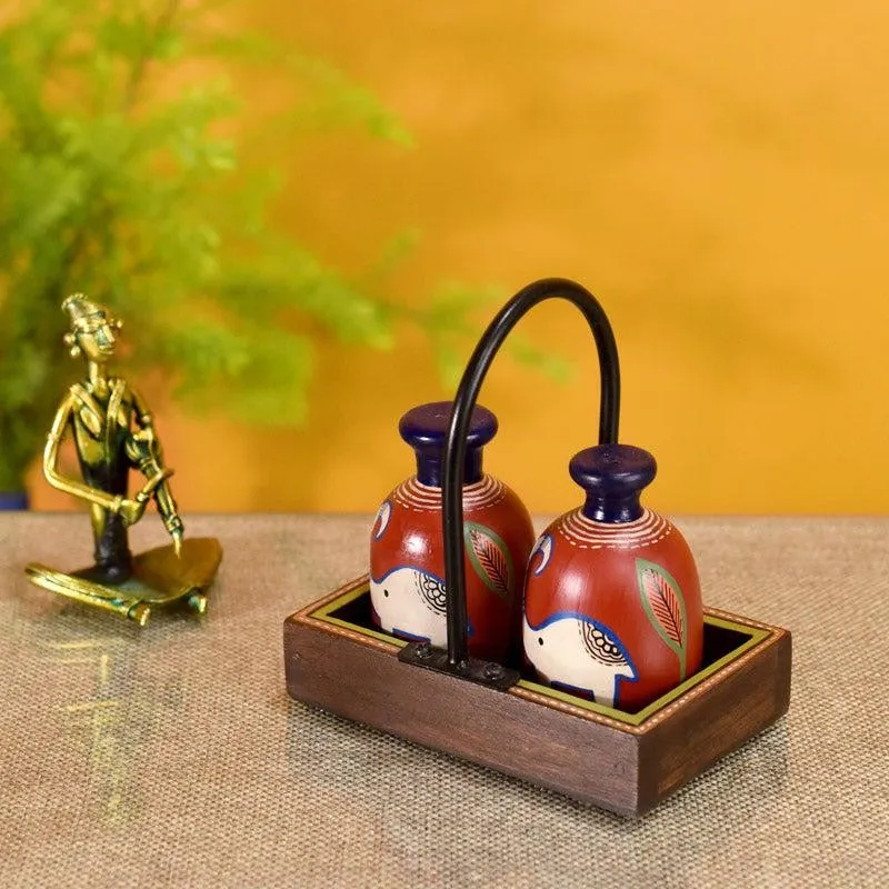 Rina Salt & Pepper Shaker With Tray (80 mL Each) - Three Piece Set media 1