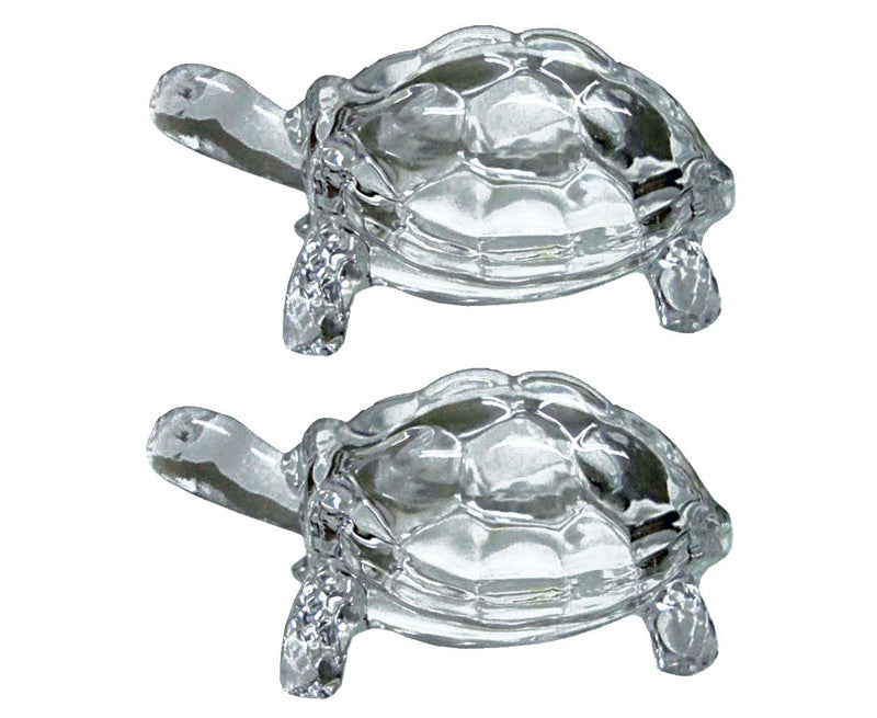 Vastu Crystal Glass Turtle Showpiece - Set Of Two media 5
