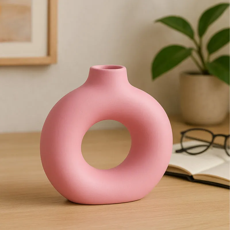 Melo Ceramic Vase - Pink media 4