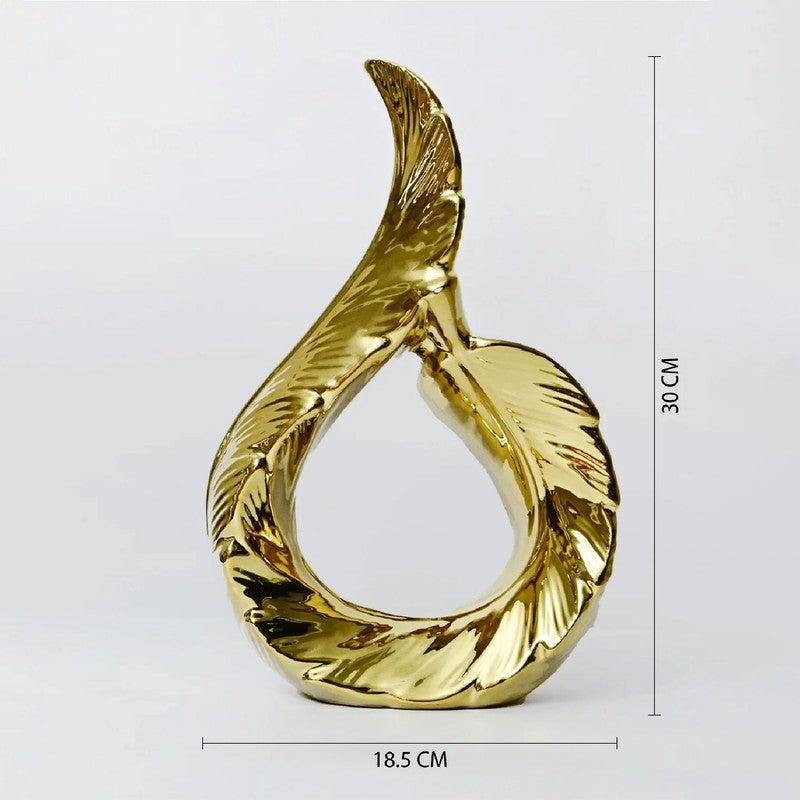 Zynera Emerald Curve Decorative Showpiece - Gold media 7