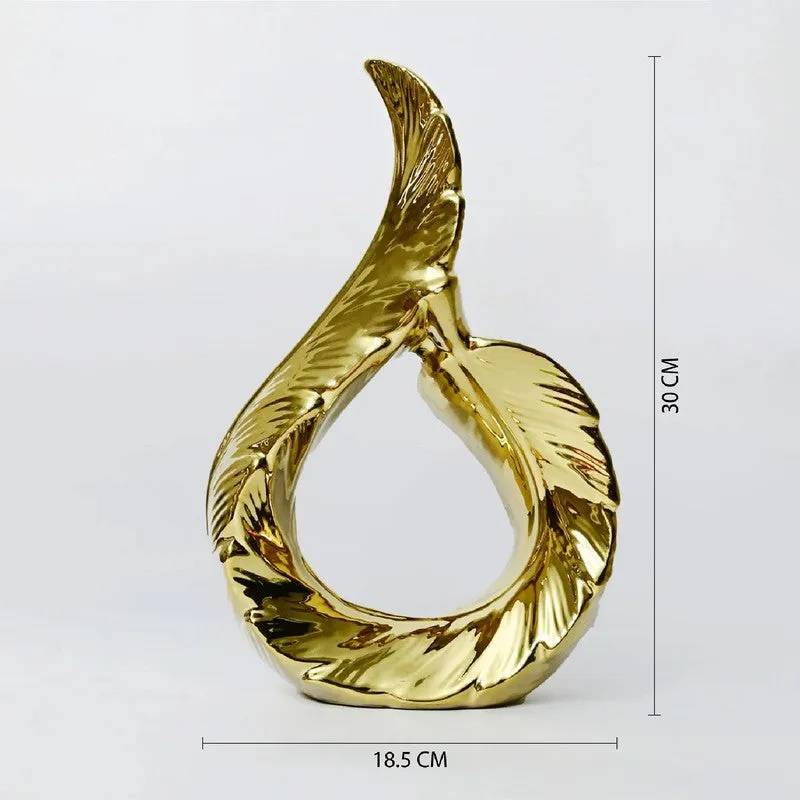 Zynera Emerald Curve Decorative Showpiece - Gold media 7