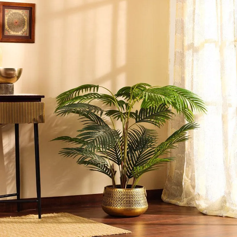 Artificial Realistic Areca Palm Plant With Black Plastic Pot - 4.3 Feet media 6