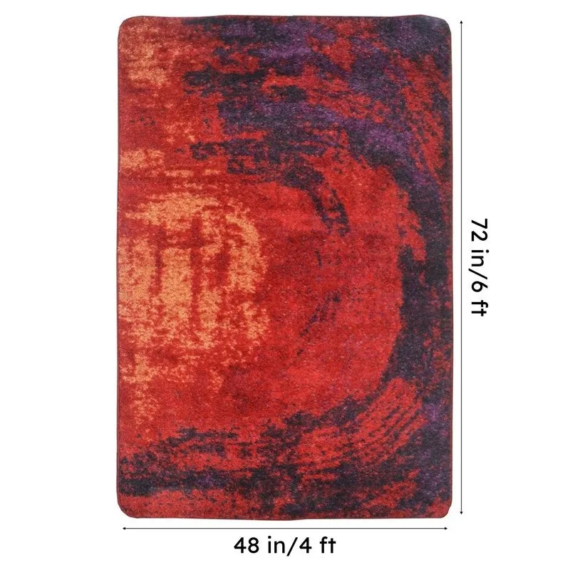 Kryvos Abstract Micro Fiber Area Rug - Red media 7