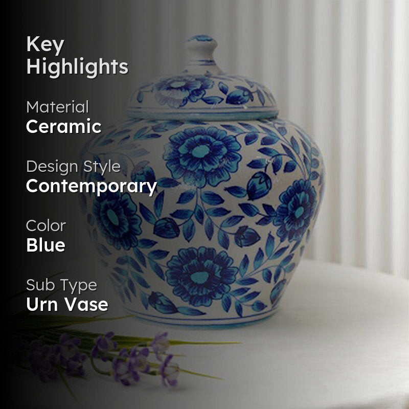 Blue Prima Handpainted Vase media 2