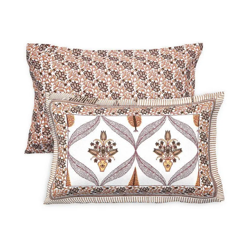 Quade Ethnic Cotton Bedsheet (Orange) - 160 TC media 5