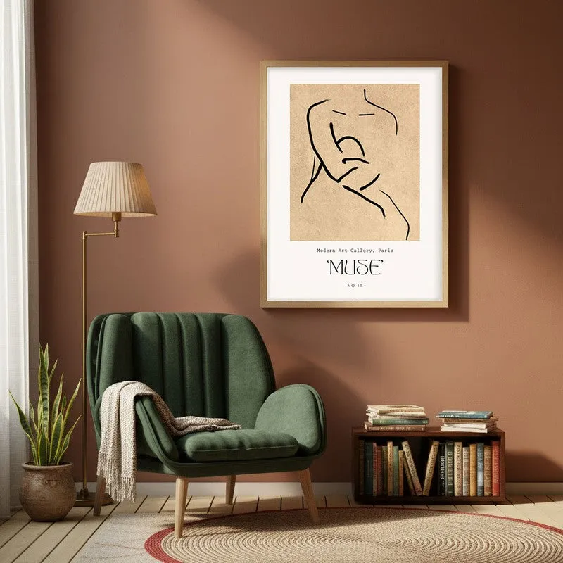 Inward Calm Canvas Wall Painting With Brown Frame media 1