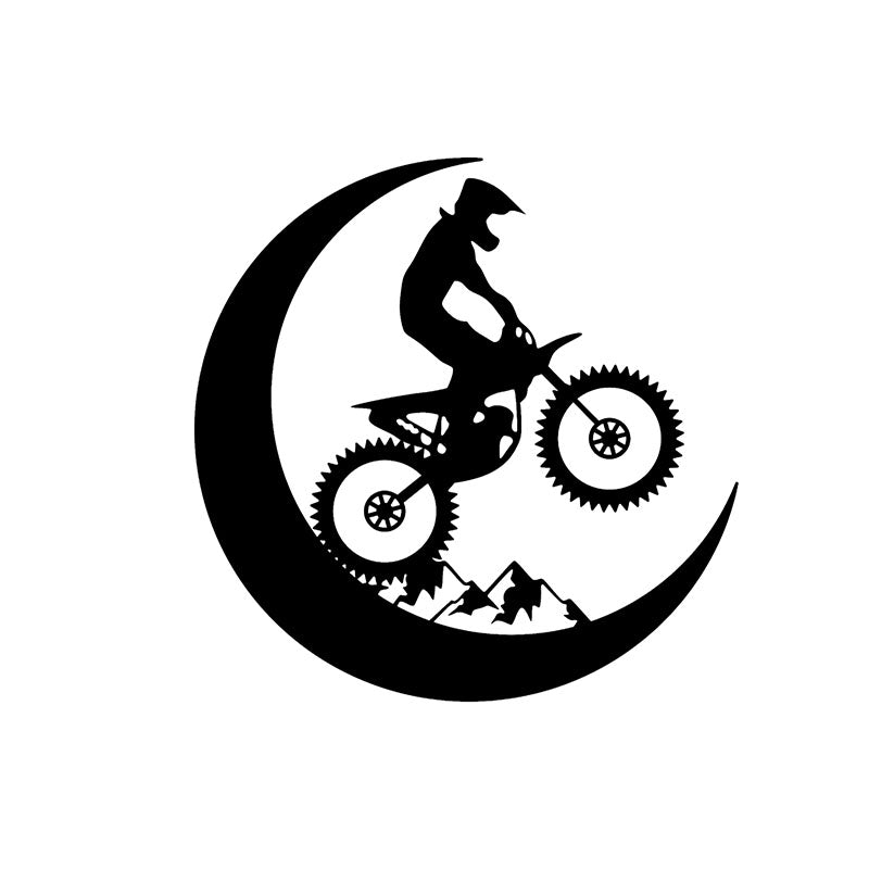 Bike On Moon Black Iron Wall Accent media 3