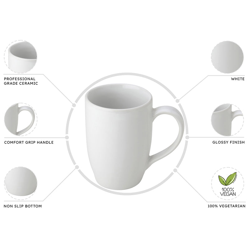 Kopi Ceramic Coffee Mug (White/350 mL Each) - Set Of Two media 3