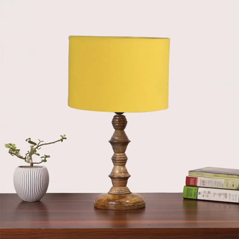 Cotin I Timber Wooden Table Lamp - Yellow,Brown media 3
