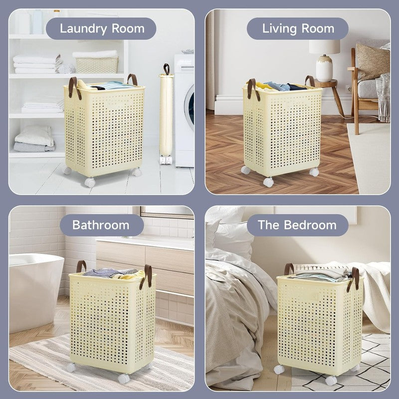 Space-Saving Laundry: The Collapsible Basket with Wheels media 6