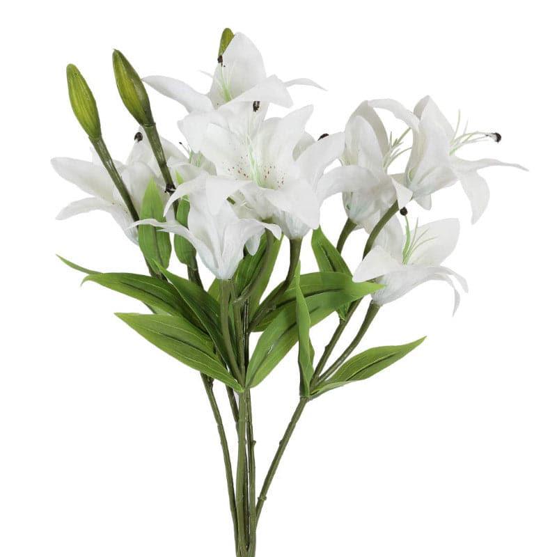 Faux Trumpet Lily Bunch - White media 3