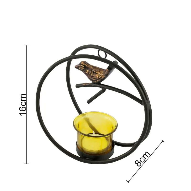 Bird Ring Candle Holder (Yellow) - Set Of Two media 4