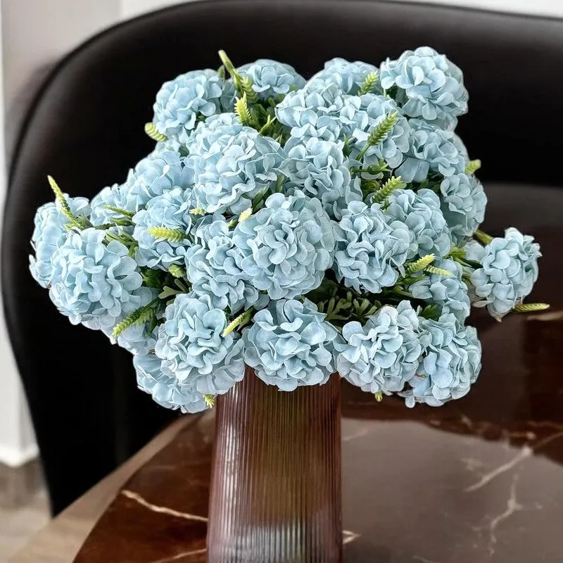 Whisper Hydrangea Plastic Artificial Flower (Blue) - Set Of Two media 3