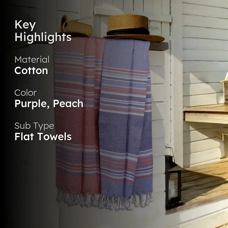 Jadore Bath Towel (Peach & Lilac) - Set Of Two media 2