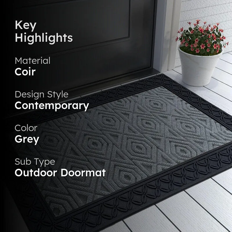 Coire Hexa Coir Door Mats - Light Grey media 2