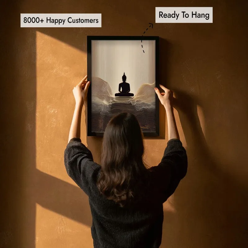 Sacred Stillness Buddha Archival Paper Wall Painting With Black Frame media 7