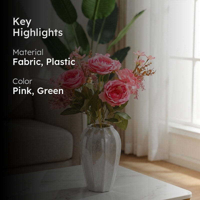 Cross Autumn Peony Artificial Flowers - Pink media 2