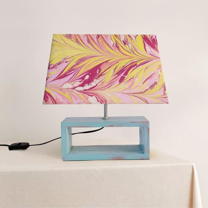 Marbling Hand painted Fabric Table Lamp - Multicolor media 2