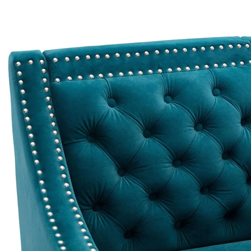 Softix Neem Wood Accent Chair - Blue media 9