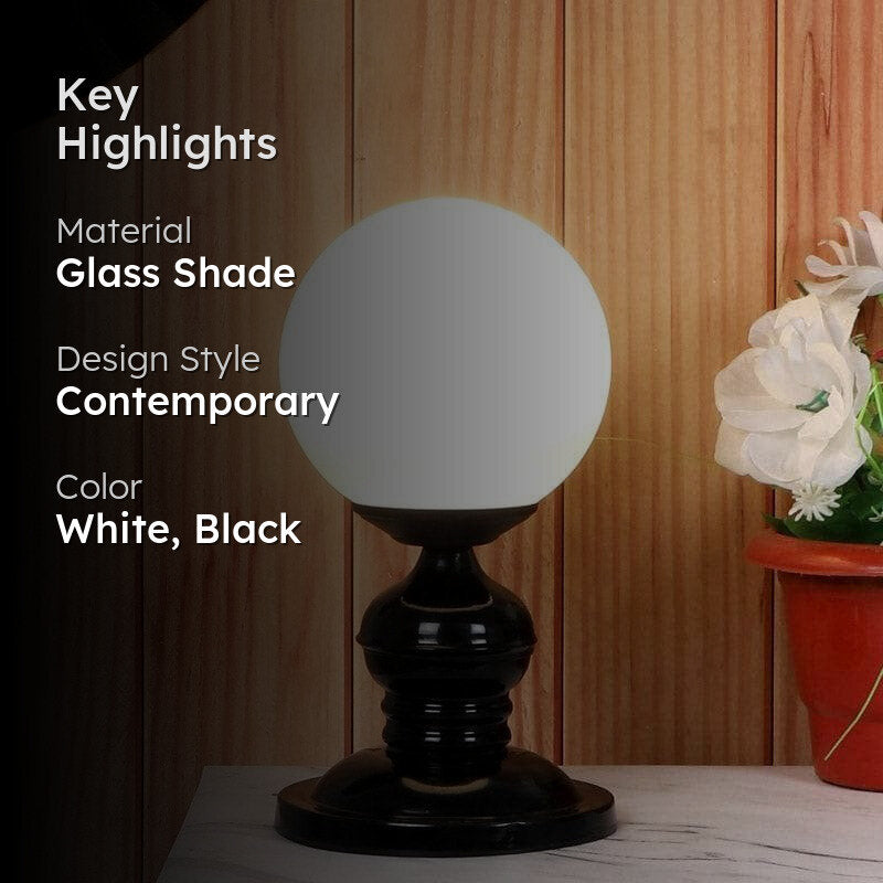 Togo Alfie Moon LED Glass Table Lamp - White,Black media 2