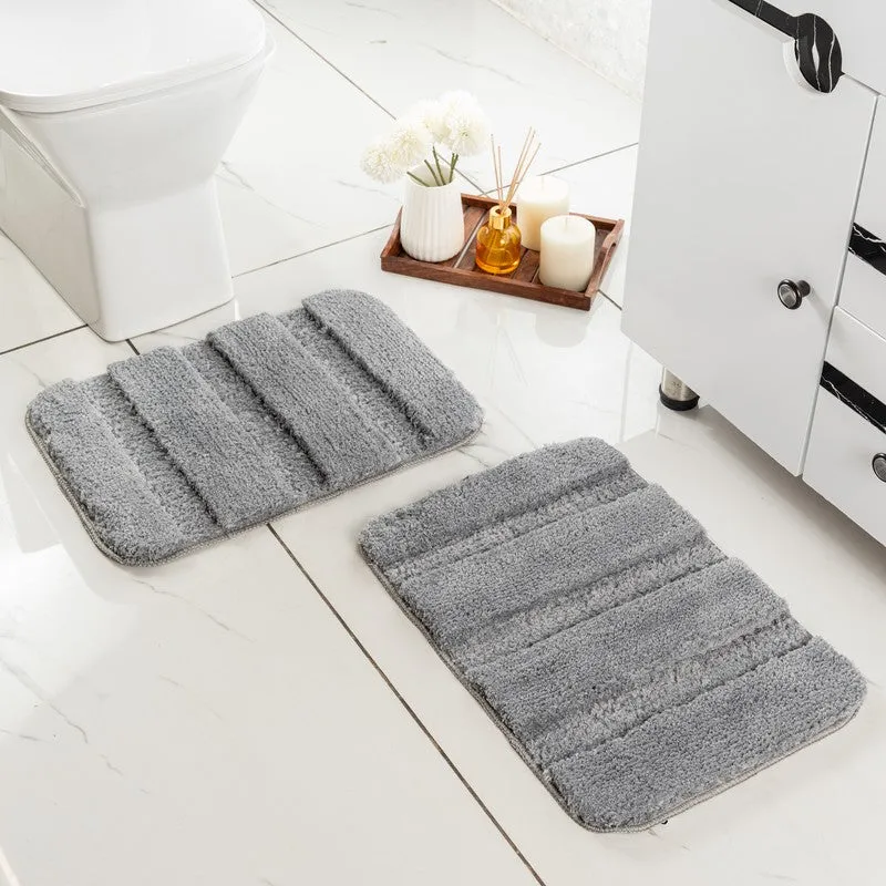 CozyMist Bathmat ( grey ) - Set Of Two media 3