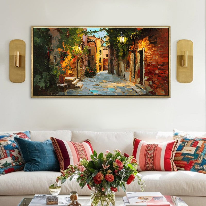 Alleyway Canvas Wall Painting With Frame