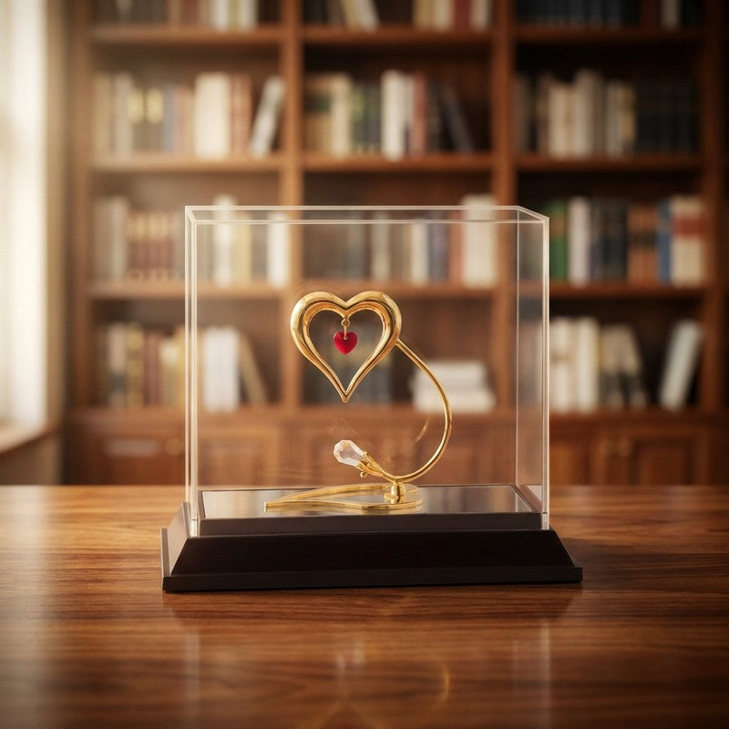 Golden Heart 24K Gold Plated Mild Steel Showpiece