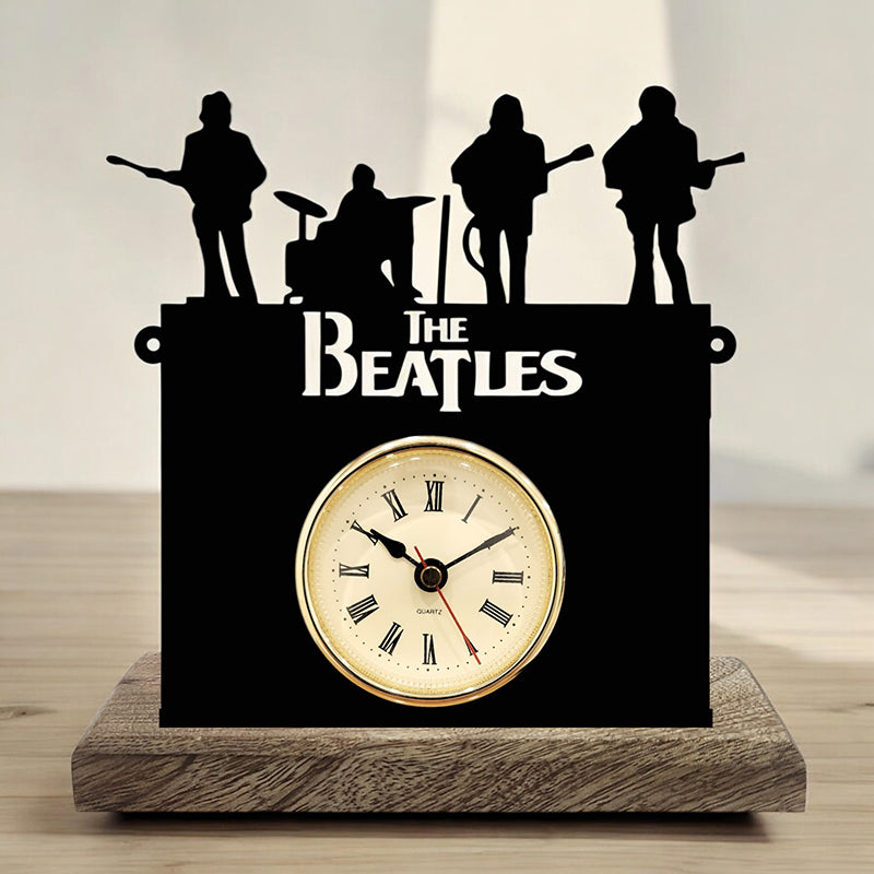 The Beatles Analog Mango Wood Table Clock