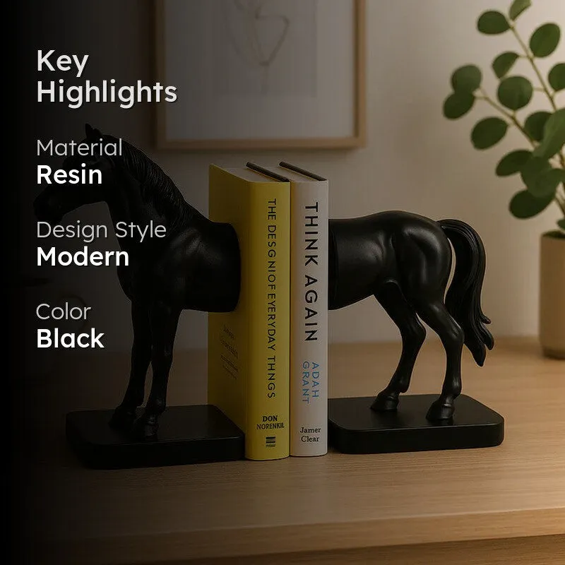 Classic Horse Design Book End - Black media 2