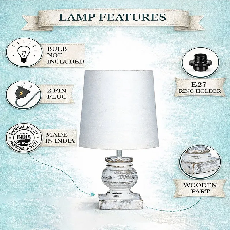 Clean Flare Wooden Table Lamp - White media 4