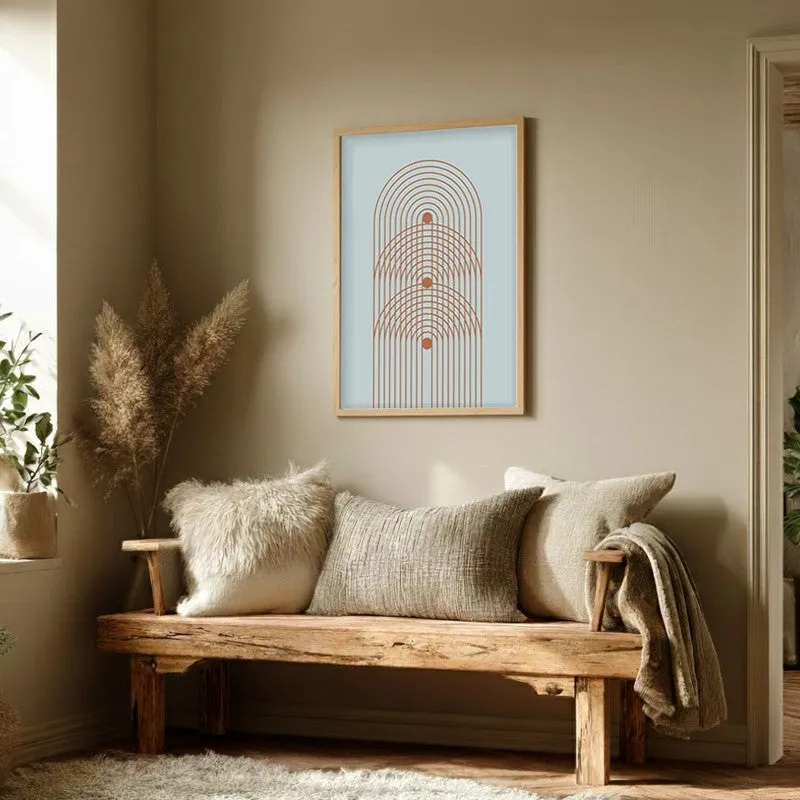 Azure Arches Canvas Wall Painting With Brown Frame media 3