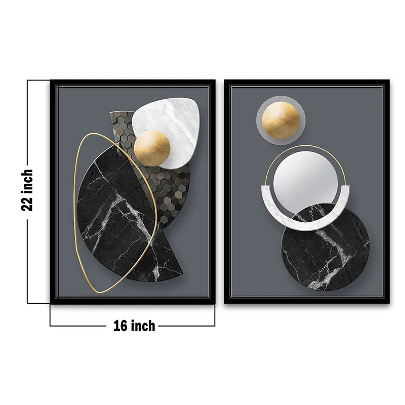 Forms Of Abstraction Wall Art - Set Of Two media 4